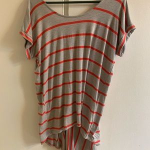 Anthropologie Pure&Good hi-lo striped tee xs
